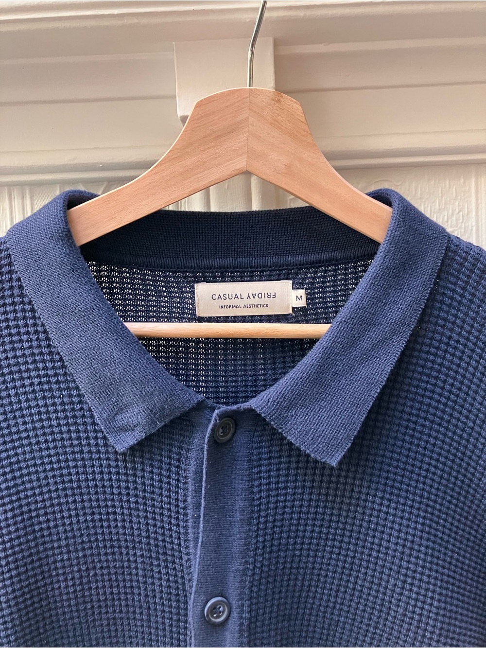 Women's Navy V-Neck Waffle Knit Sweater